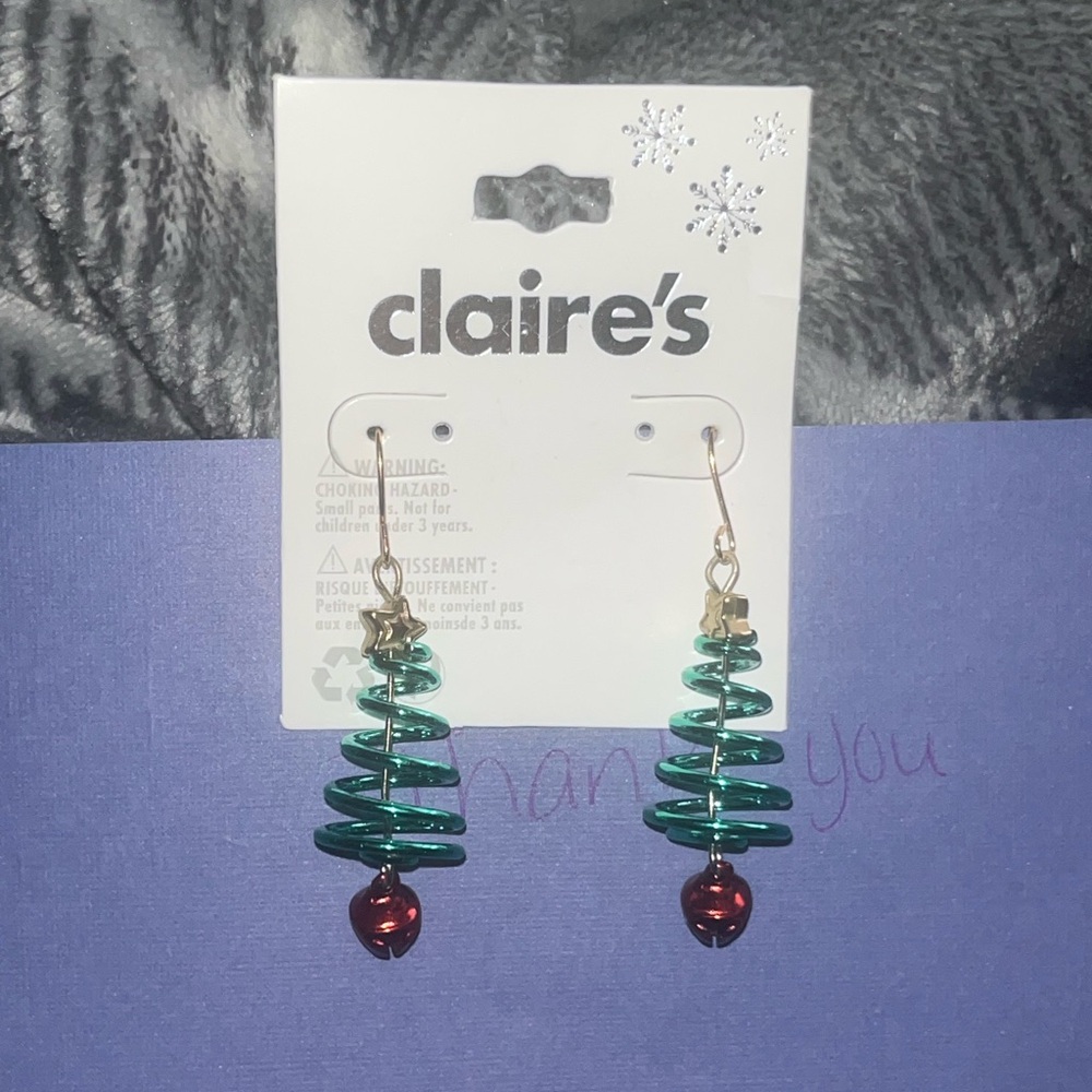 Claire's Festive Green and Red Spiral Earrings